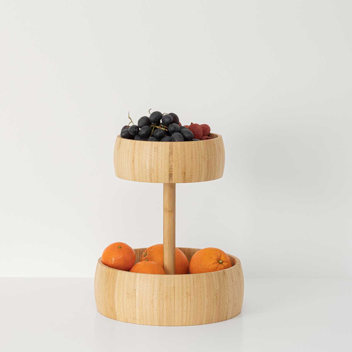 Frutero Redondo De Bambú C/ 2 Niveles
