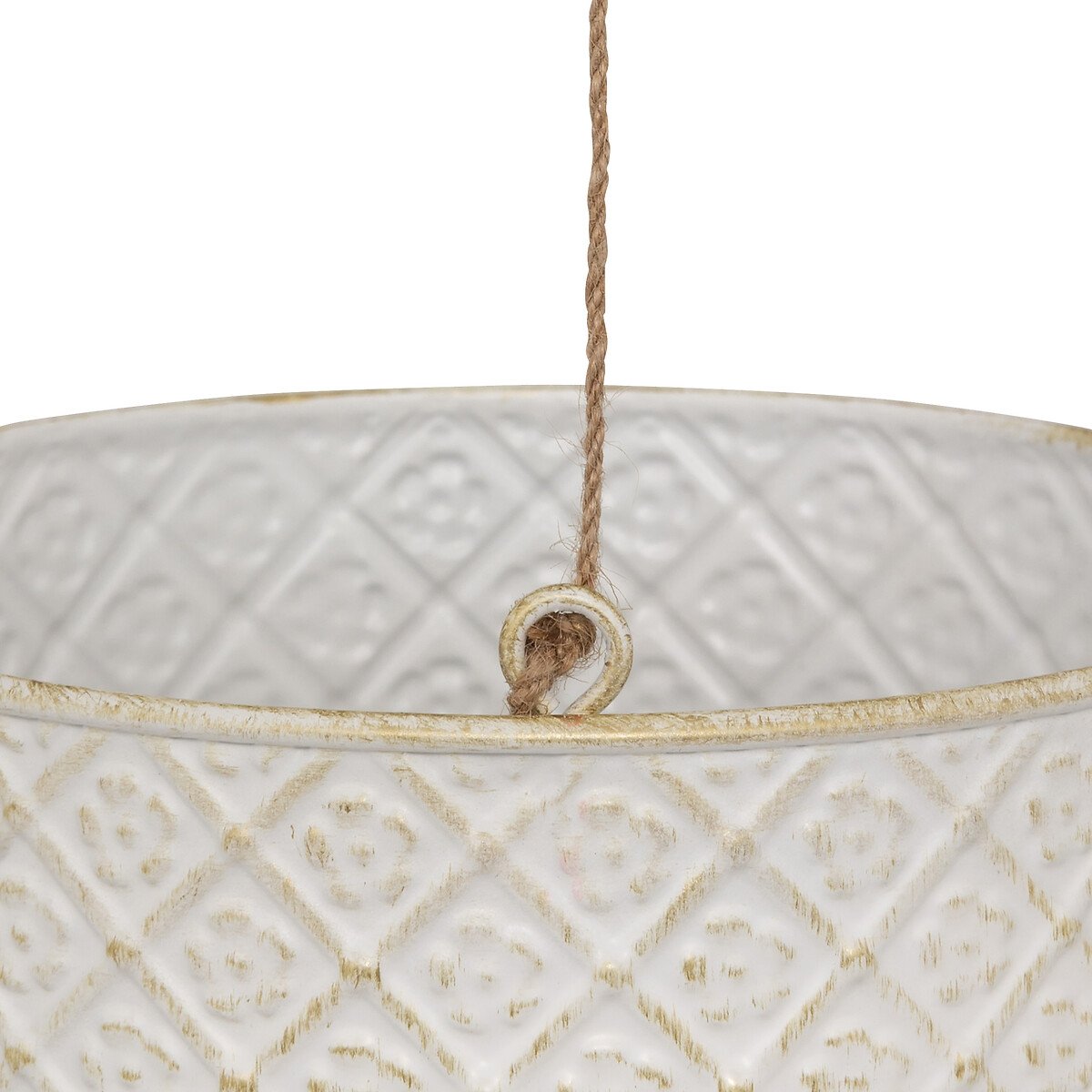 Jarr&oacute;n colgante TINO de metal blanco 40cm