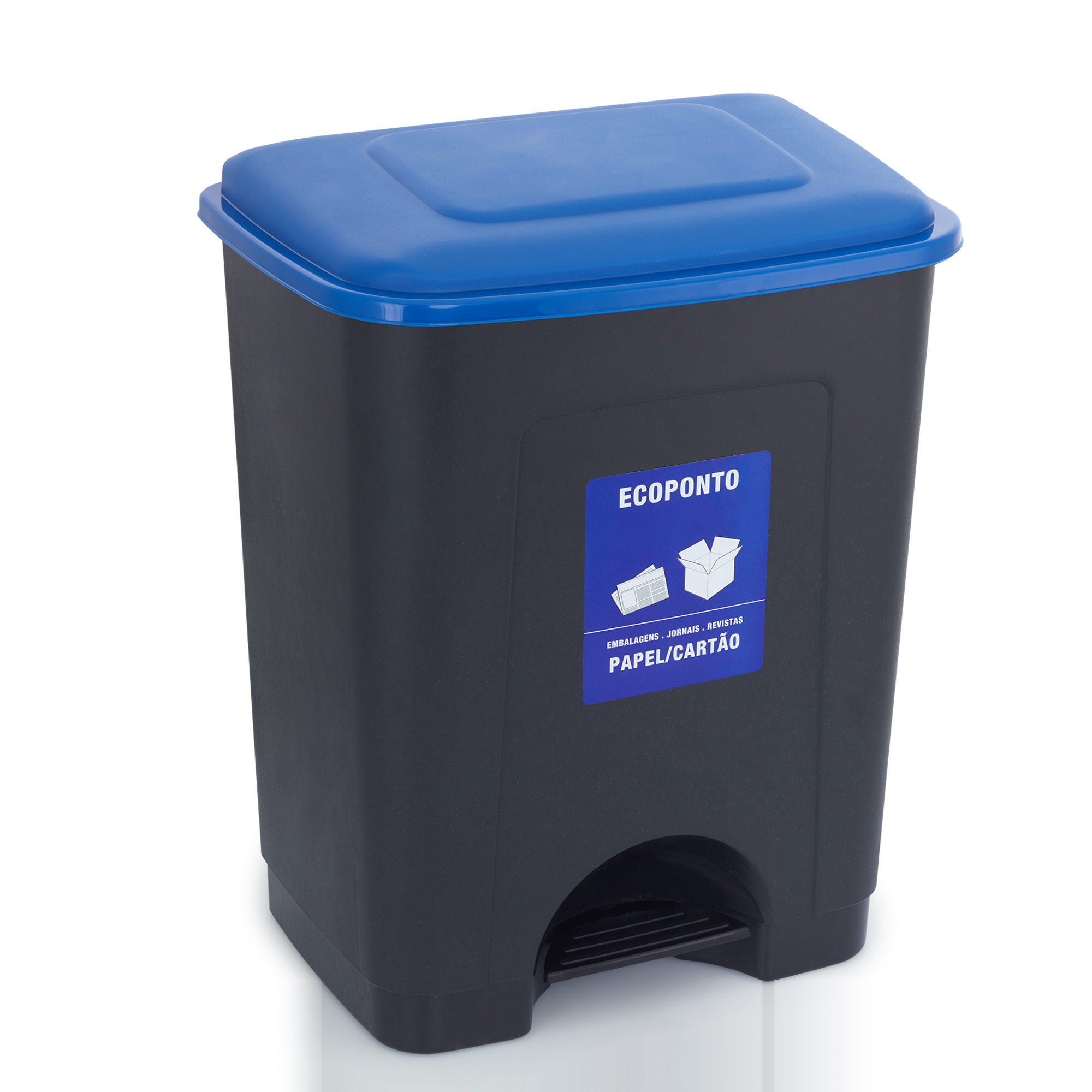 Cubo De Reciclaje De Plástico 35L Azul