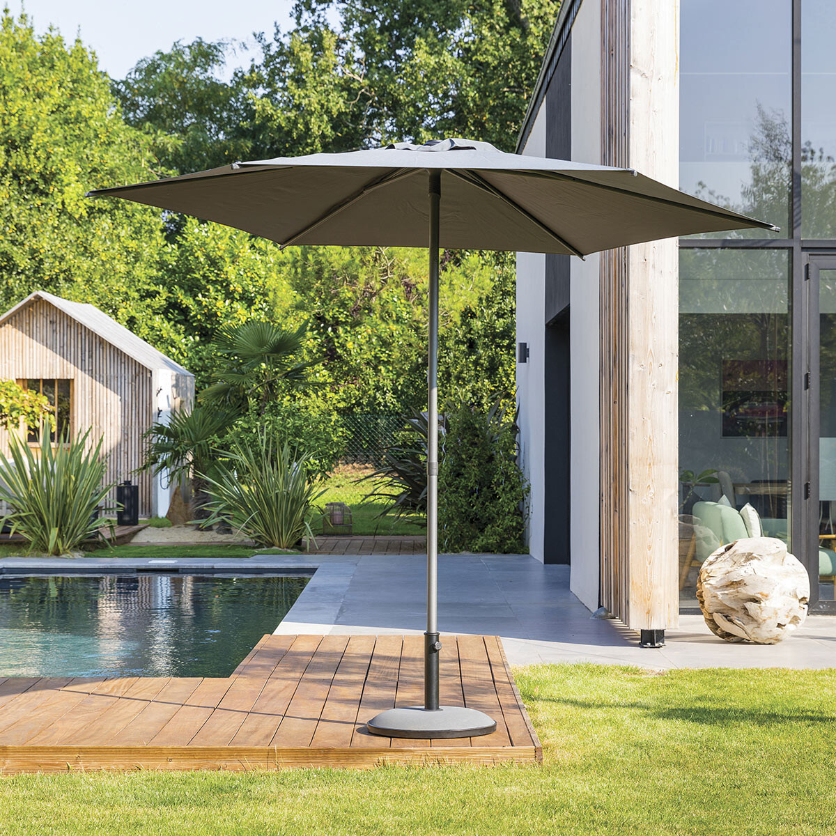 Parasol redondo SOYA gris ardósia 2.7m