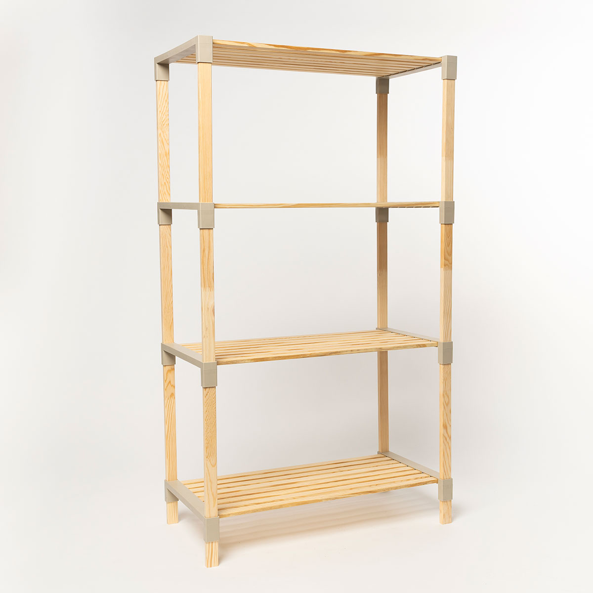 Estantería multifuncional beige de madera 