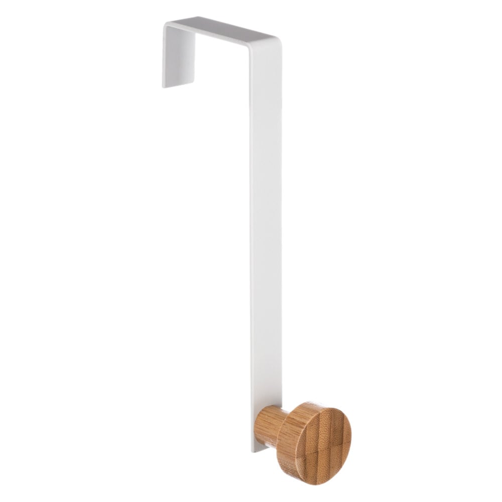 Cabide para Porta Individual Branco em Bambu