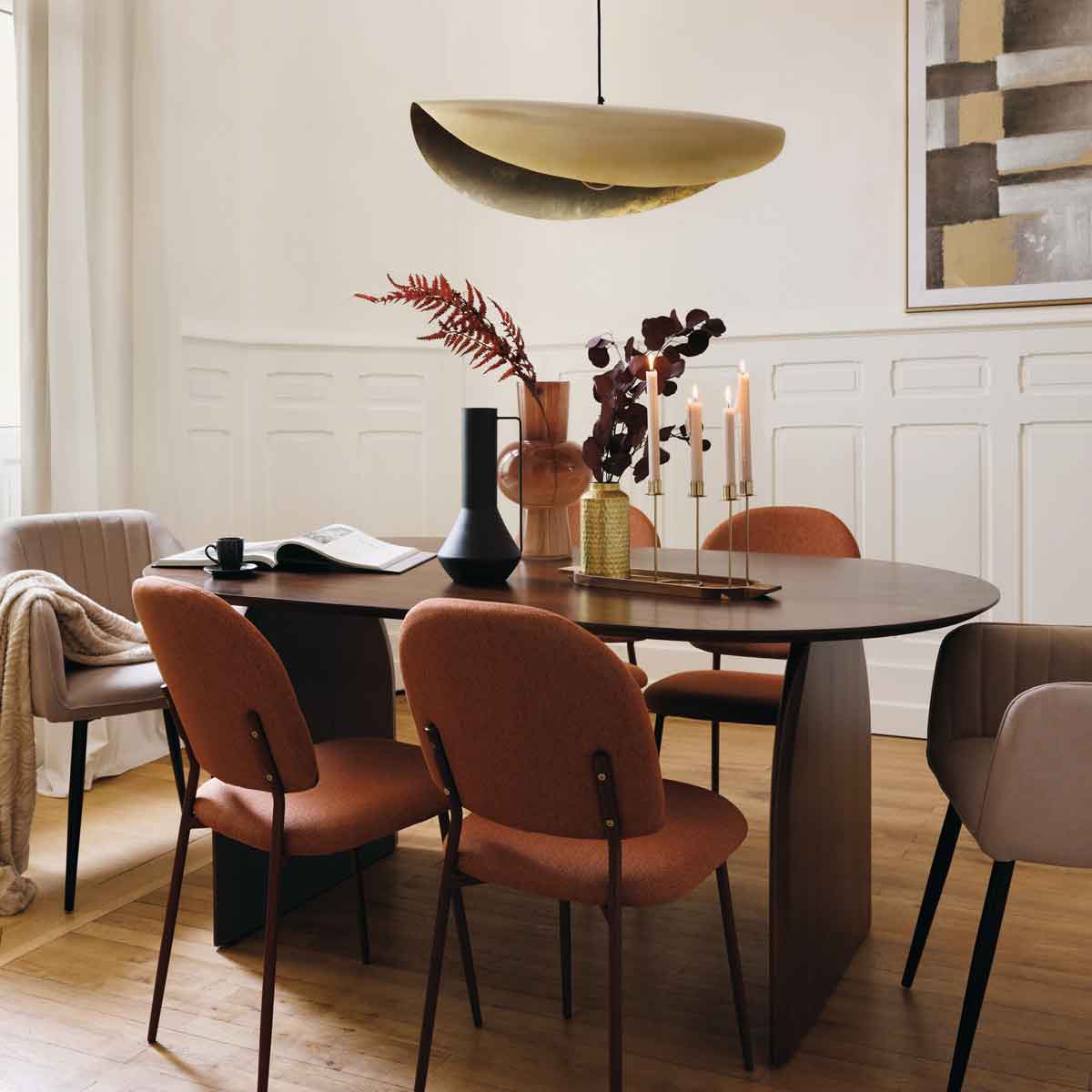 Silla KAMILI tejido ámbar