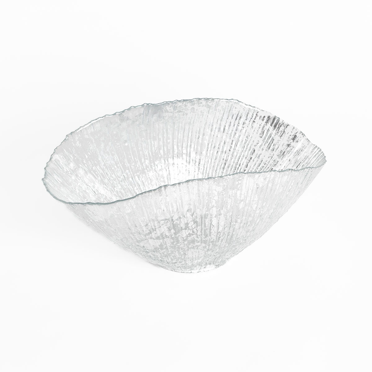 Centro de mesa plateado de vidrio 20x36cm