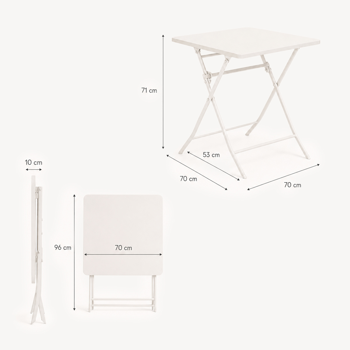 Mesa plegable GREENSBORO cuadrada argile 