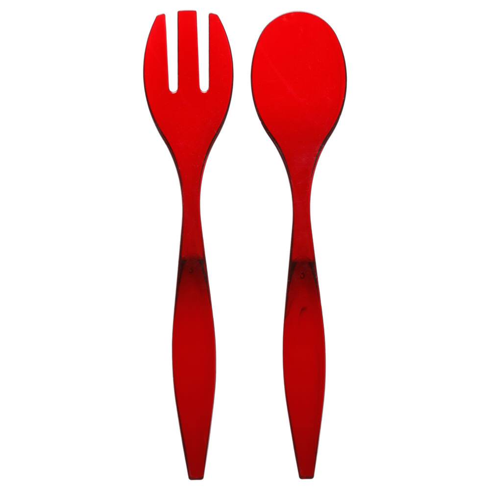 Juego 2 Cubiertos P/Ensalada Rojo