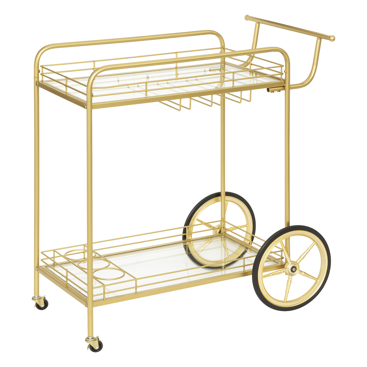 Carrinho De Apoio Dourado Em Metal Dolce Riviera