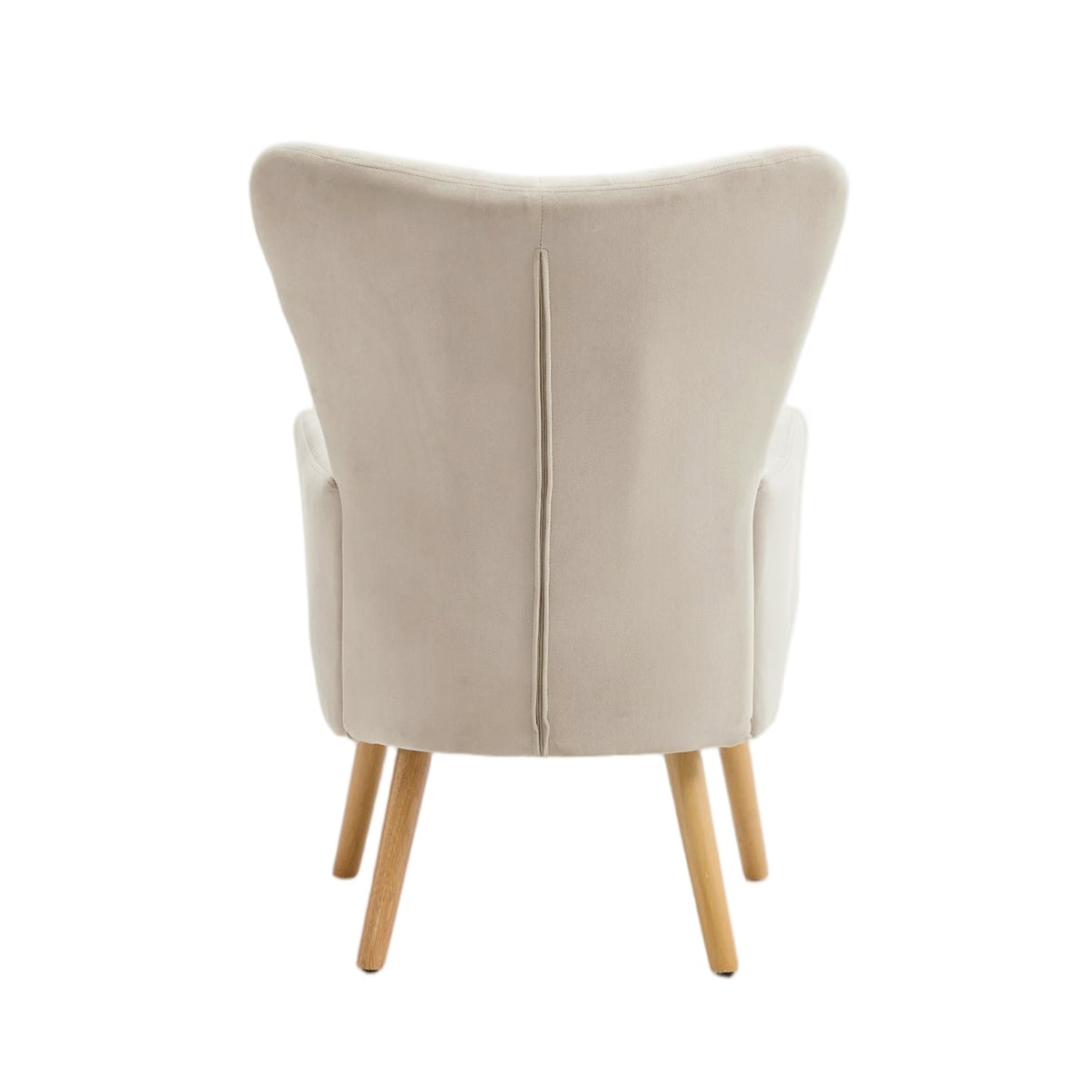 Butaca DIANA taupe de terciopelo y madera