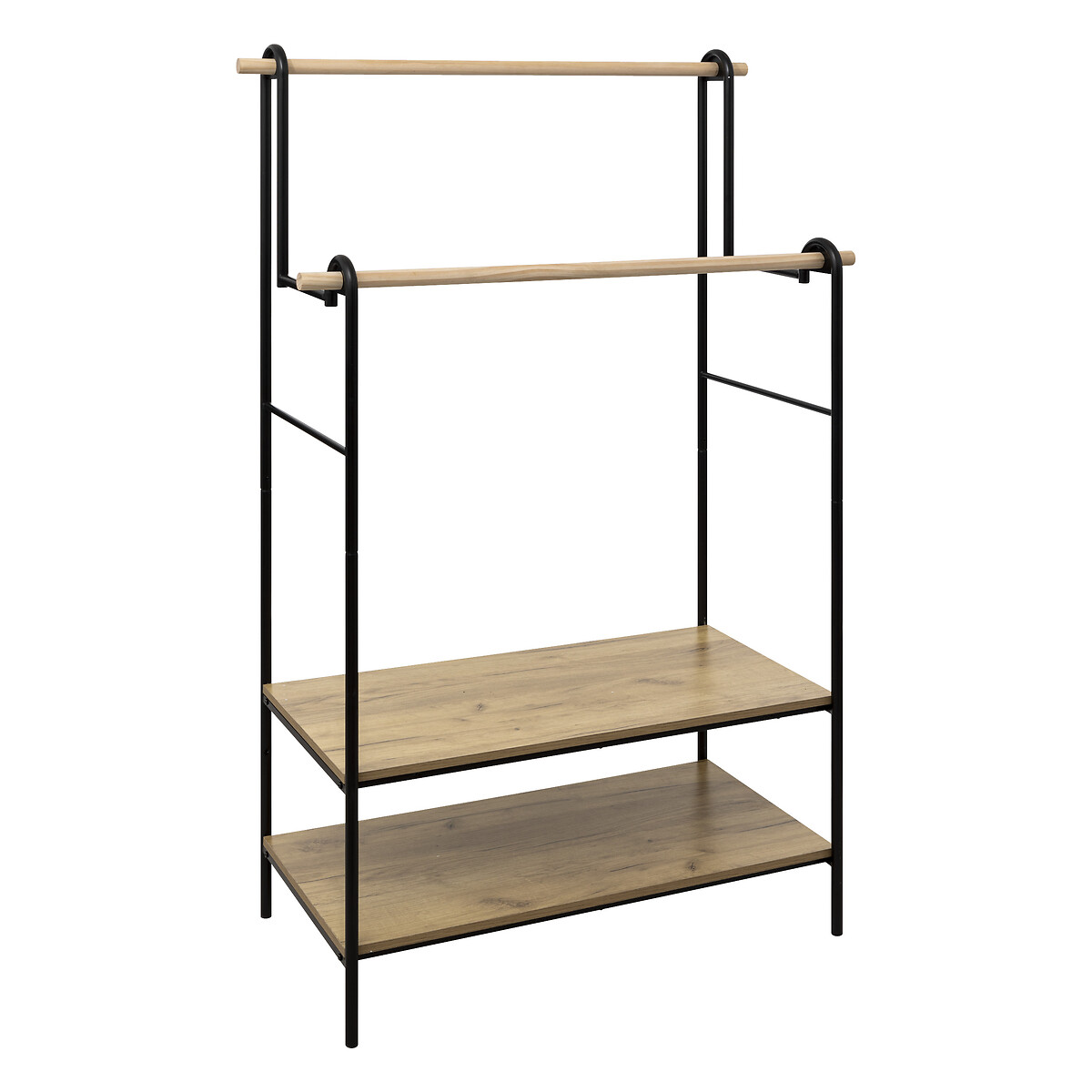 Perchero Con Barra Doble Y 2 Estantes