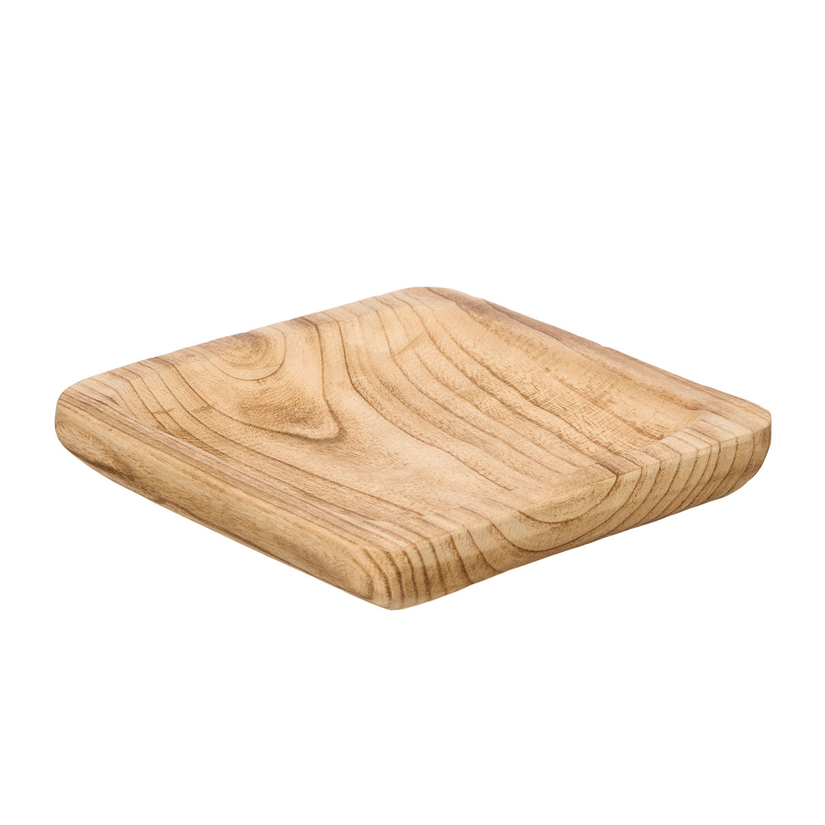 Plato De Presentaci&oacute;n Cuadrado De Madera Quemada 