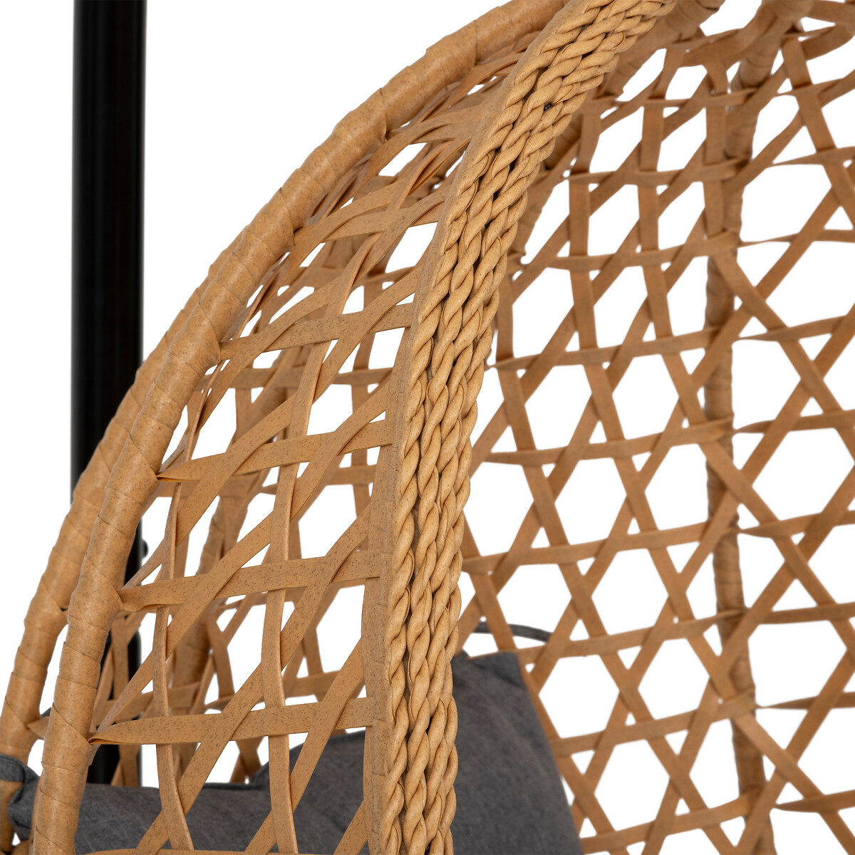 Mecedora gris pardo con coj&iacute;n blanco