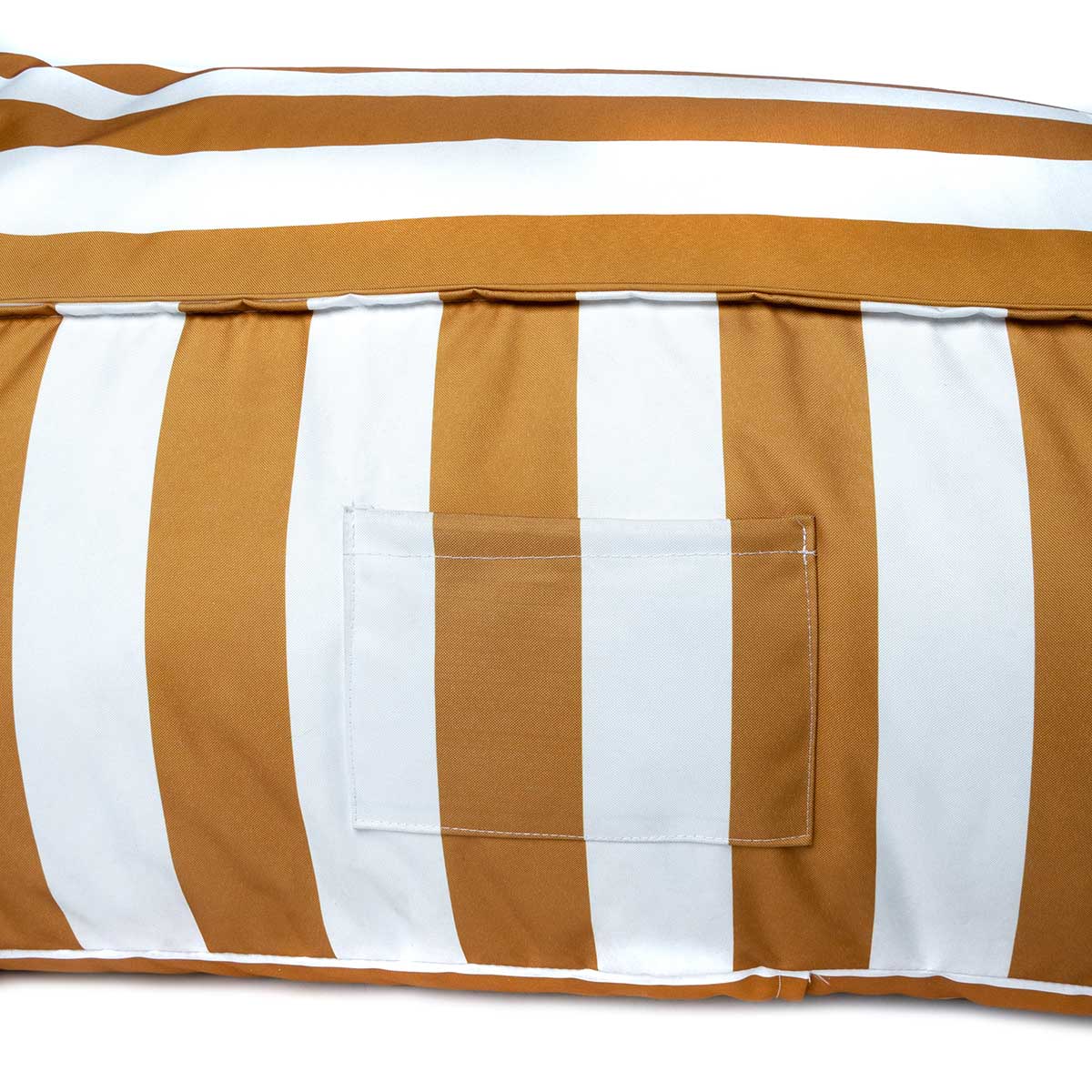 Puf sofa impermeable rayas blancas y amarillas