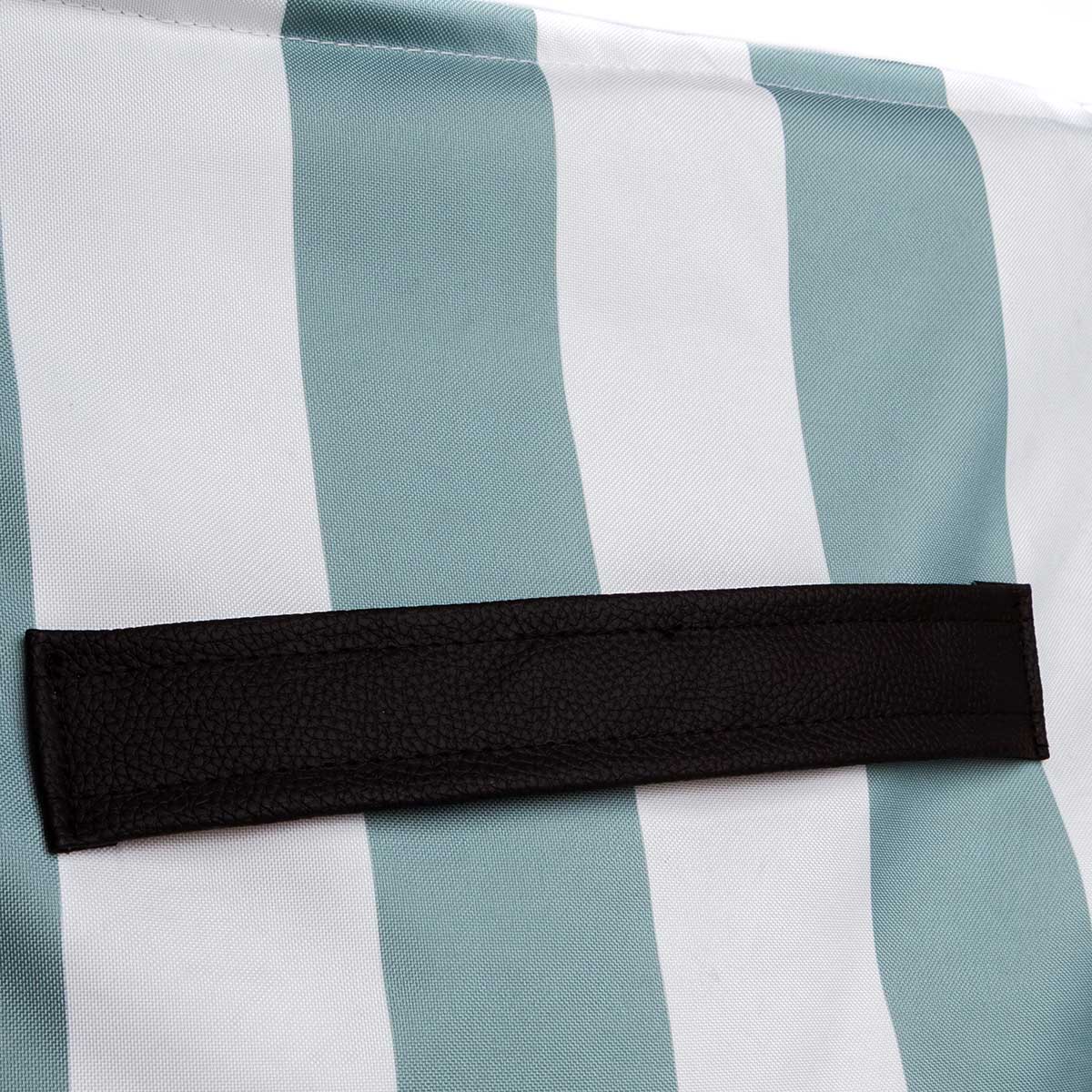 Puf sof&aacute; impermeable a rayas blancas y verdes