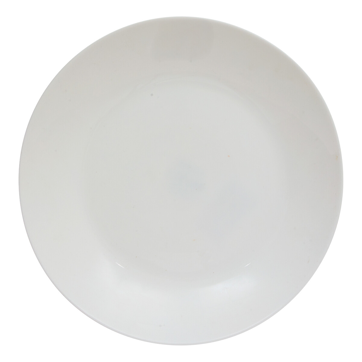 Plato llano LOUISE blanco de vidrio 25cm