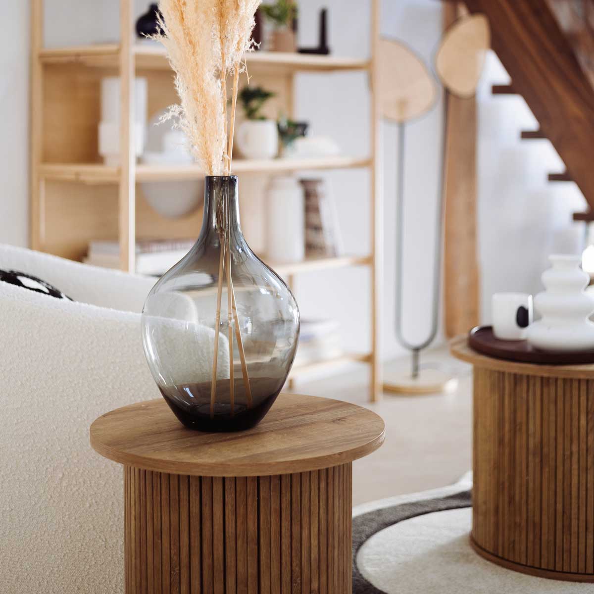 Mesa De Centro Redonda Beige Colva 45cm