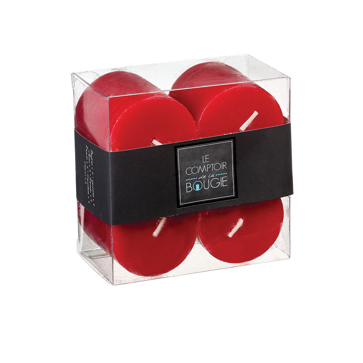 Set 4 Velas Rústicas Rojas 4.5Cm