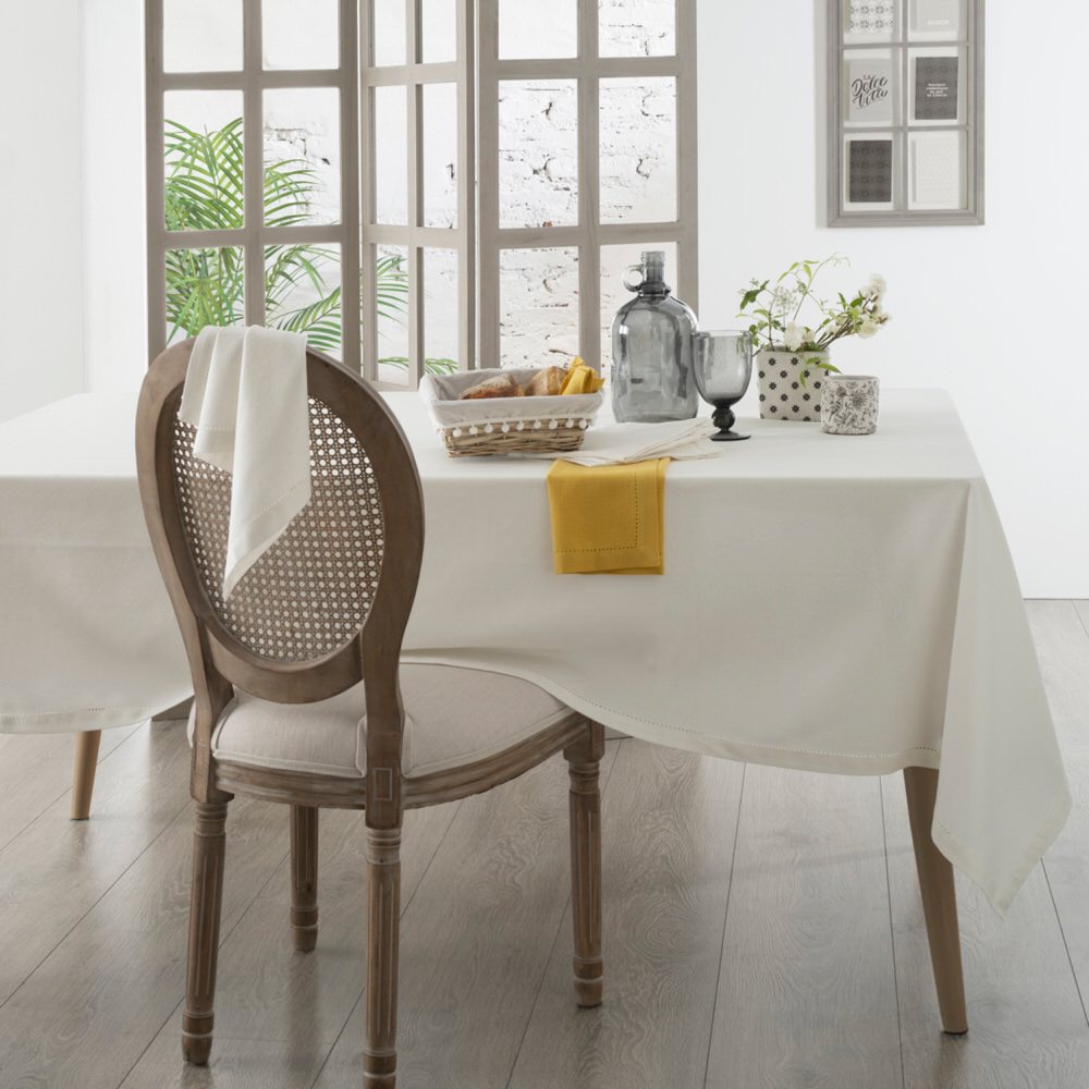 Mantel Chambray Blanco 140x240Cm