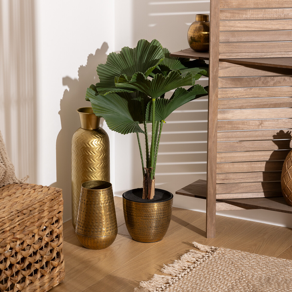 Vaso Oasis Dourado Em metal 16cm