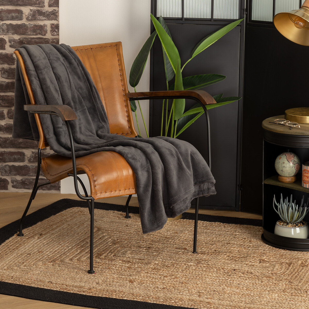 Manta Microfibra Gris Oscuro 125x150Cm