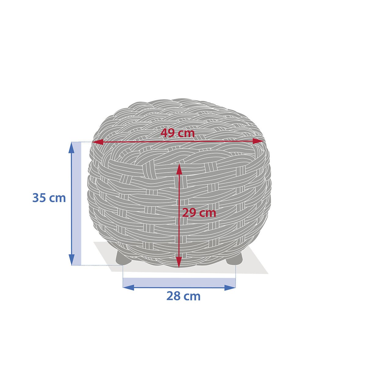 Puf de exterior OBBAE grafito