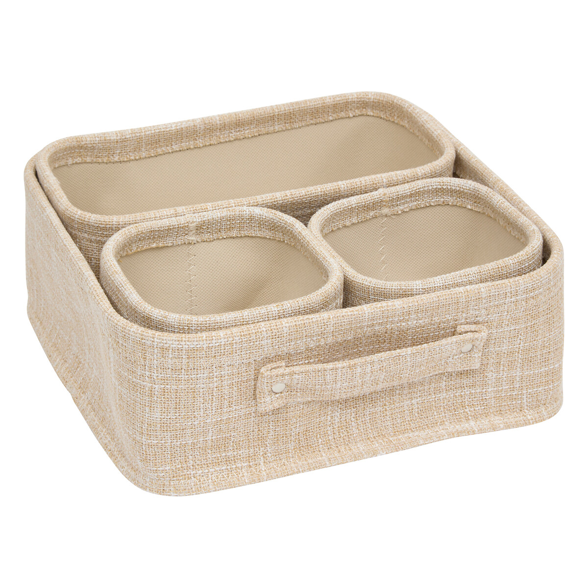 Set de 4 cestas de almacenaje wc beige