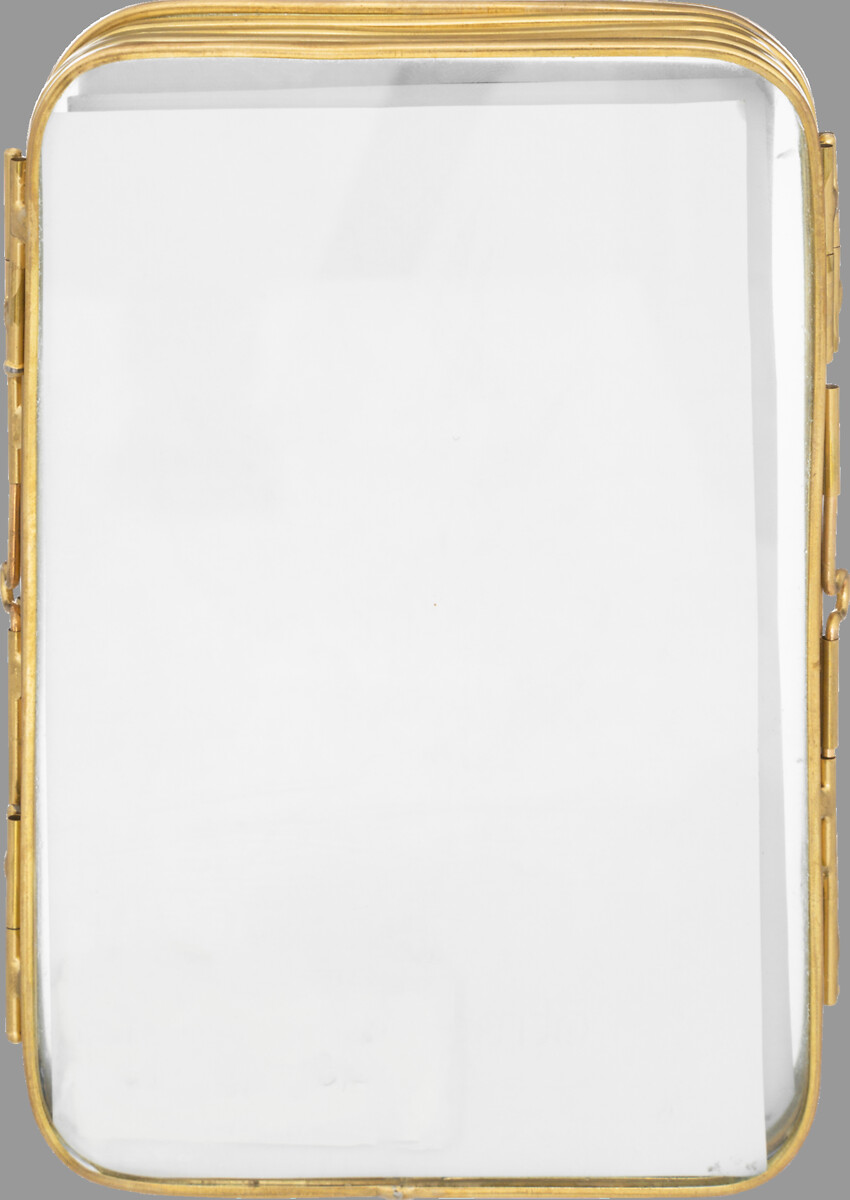 Multimoldura Para 3 Fotografias 10x15cm Metal Dourado