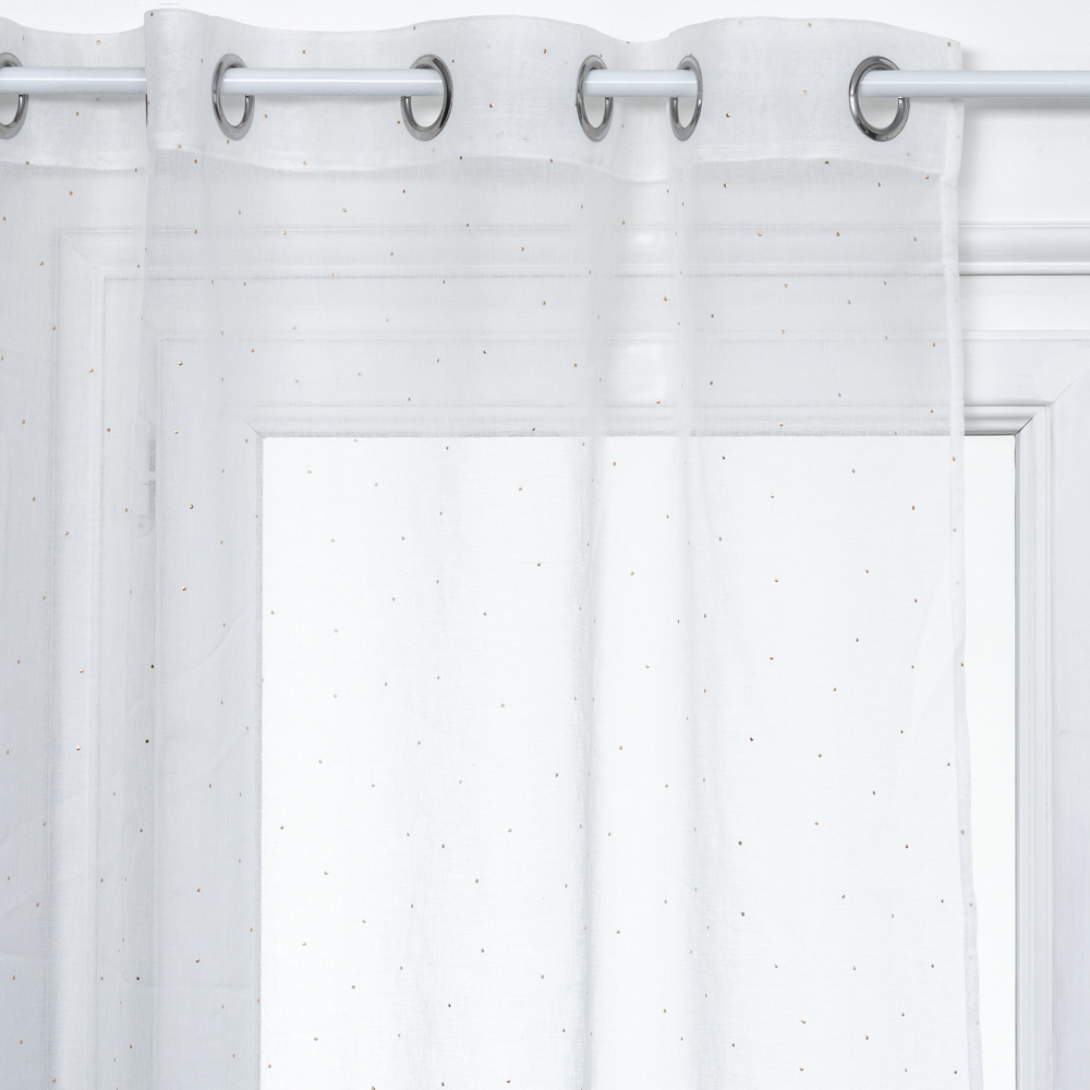 Cortina Blanca De Lunares 140x240Cm