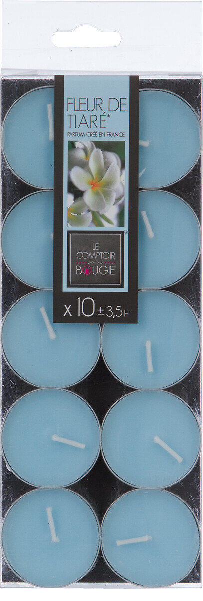 Set 10 Velas Tealight Aroma Flor Tiare 