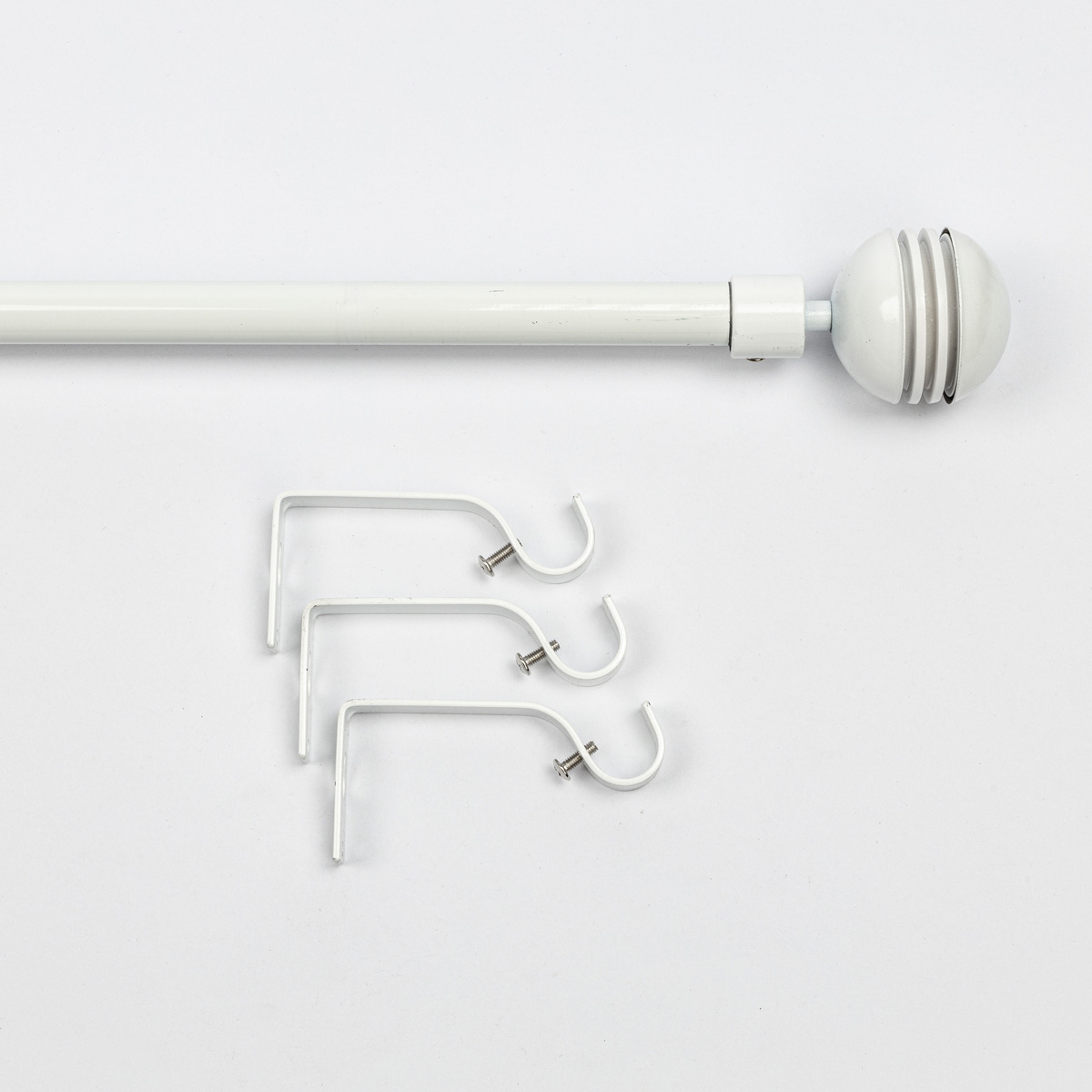 Kit Varão Extensível Branco 120-210cm