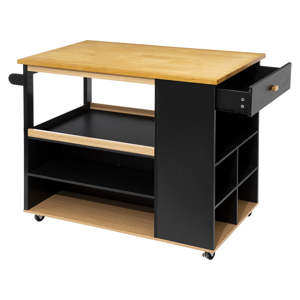 M&oacute;vel De Apoio Em Madeira Com Rodas