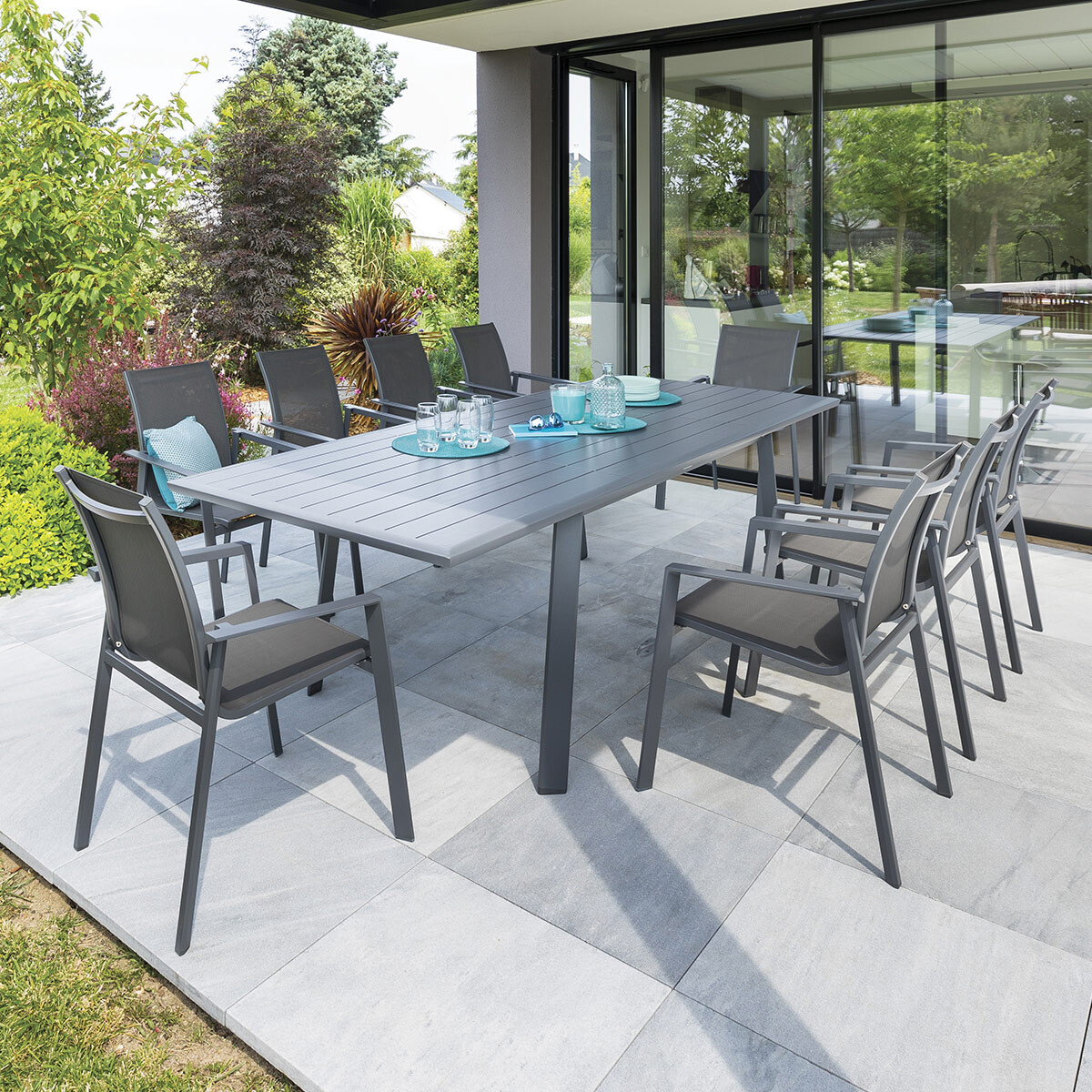 Mesa Extensível Pavane Cinza Graphite 170-264cm