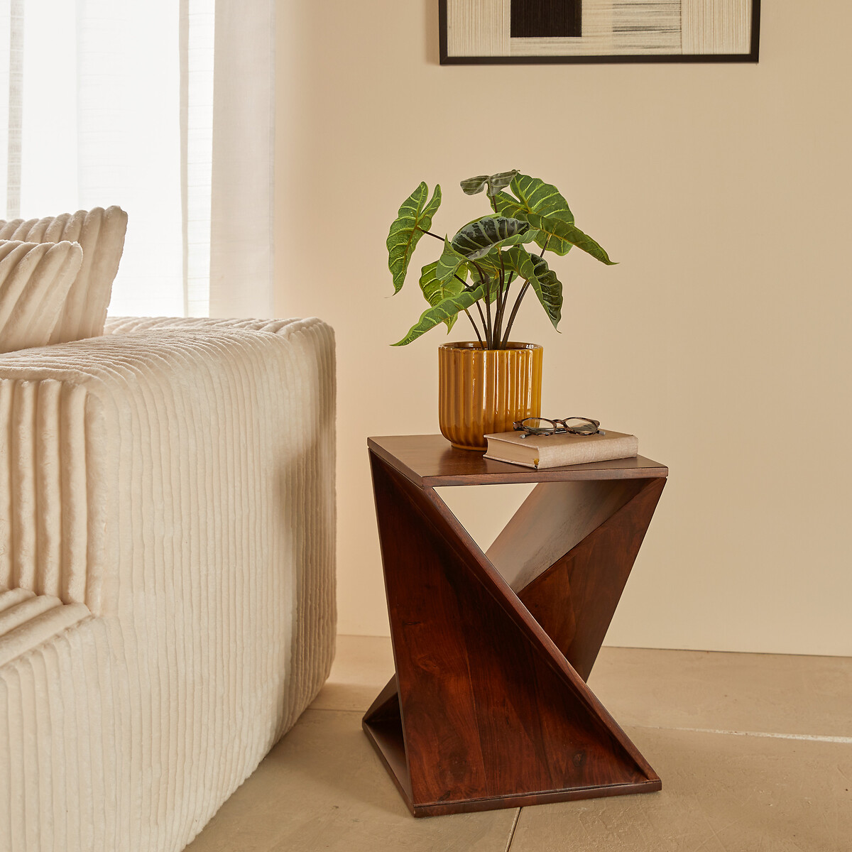 Mesa auxiliar RIKAYA de madera de mango