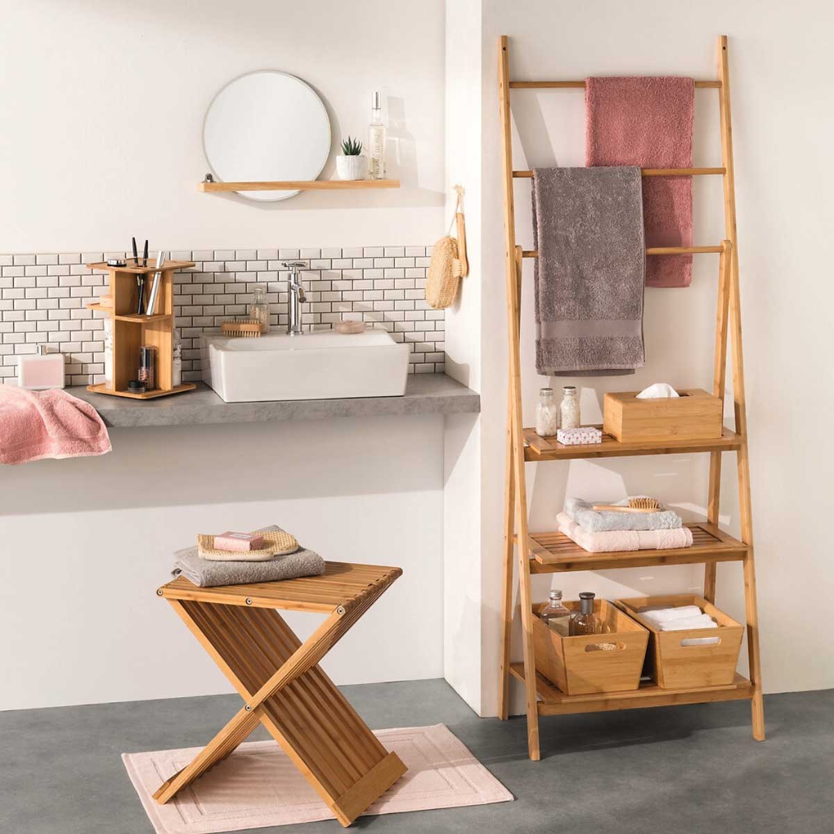 Caja De Bambú C/2 Asas 30x20x13Cm