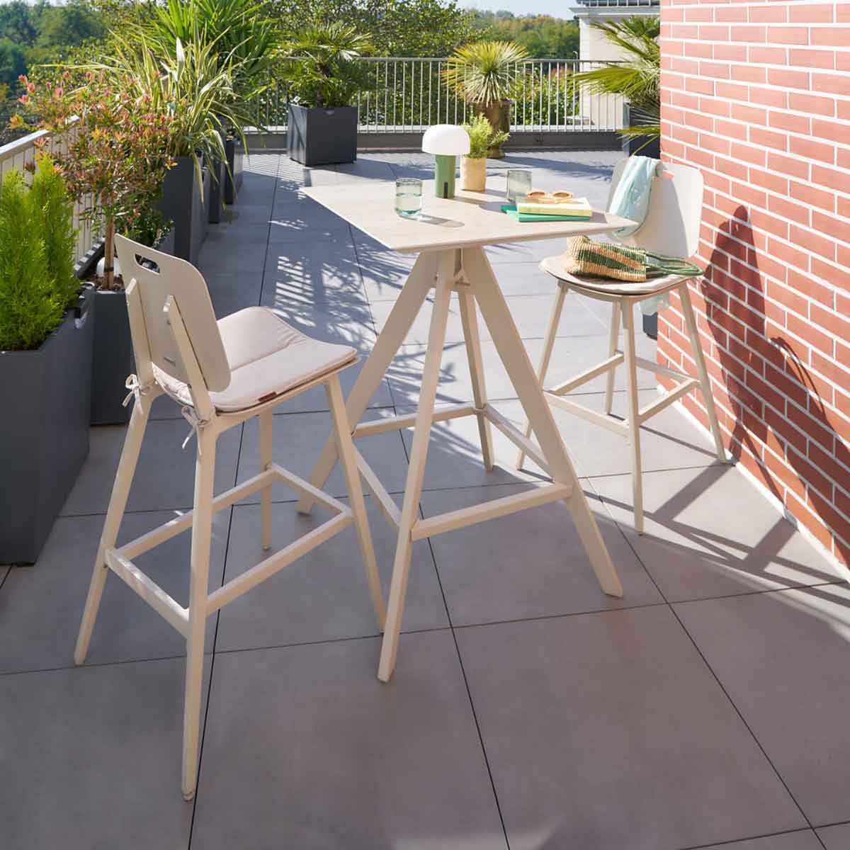 Silla alta TERZANO argile de aluminio