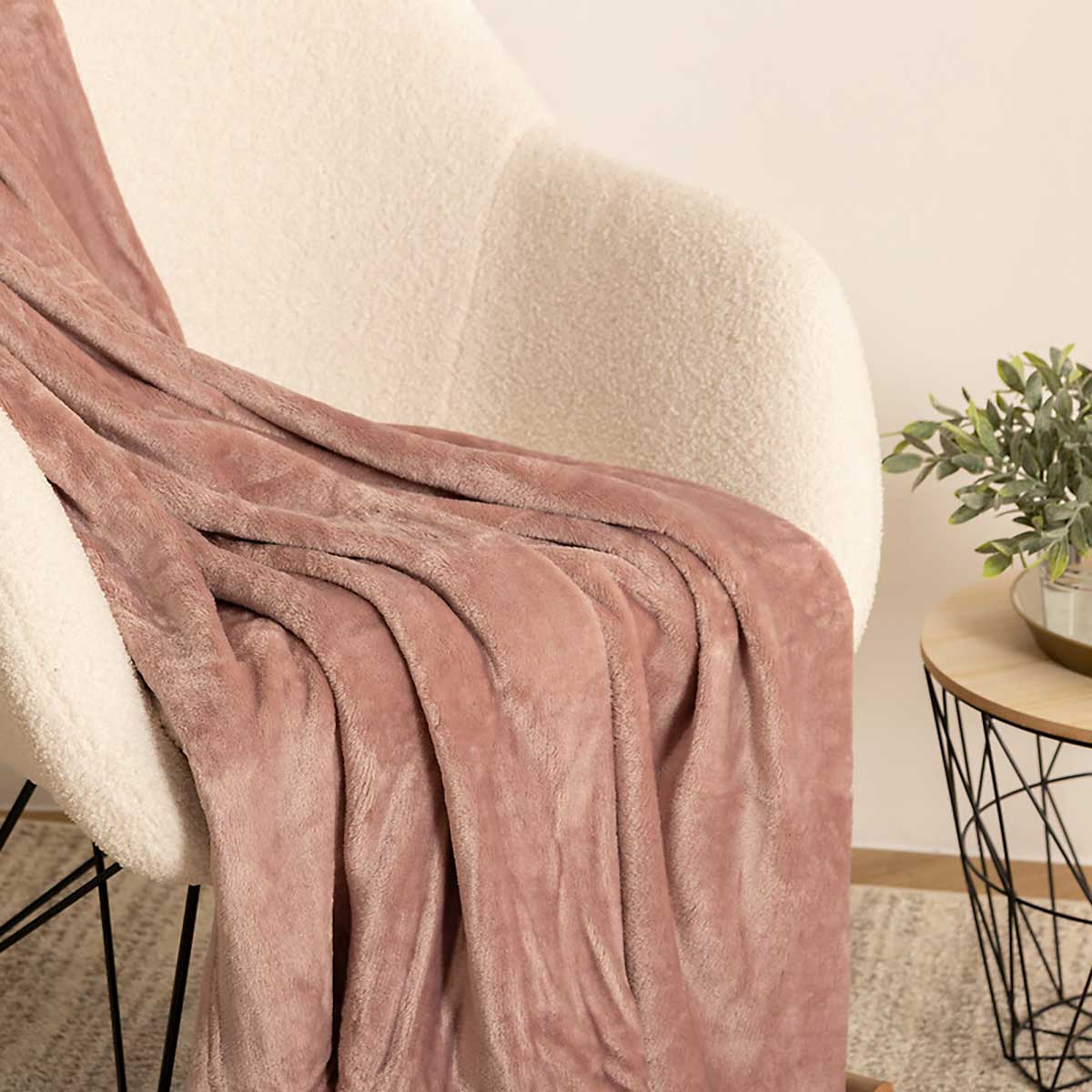 Manta Coralina Rosa Palo 130x180Cm