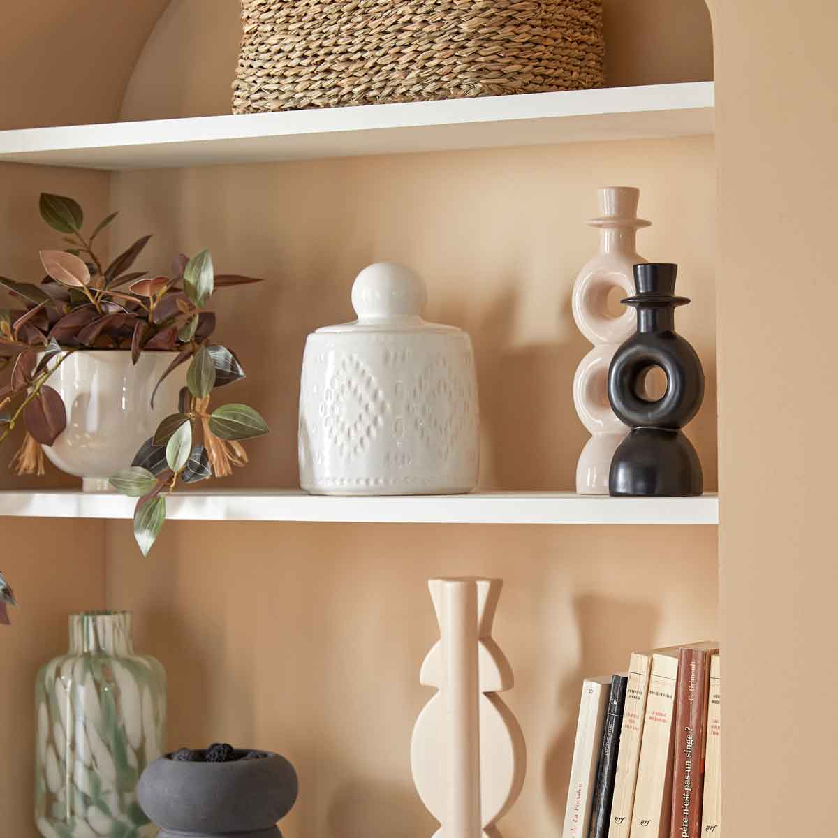 Jarra decorativa MALA blanca 19cm