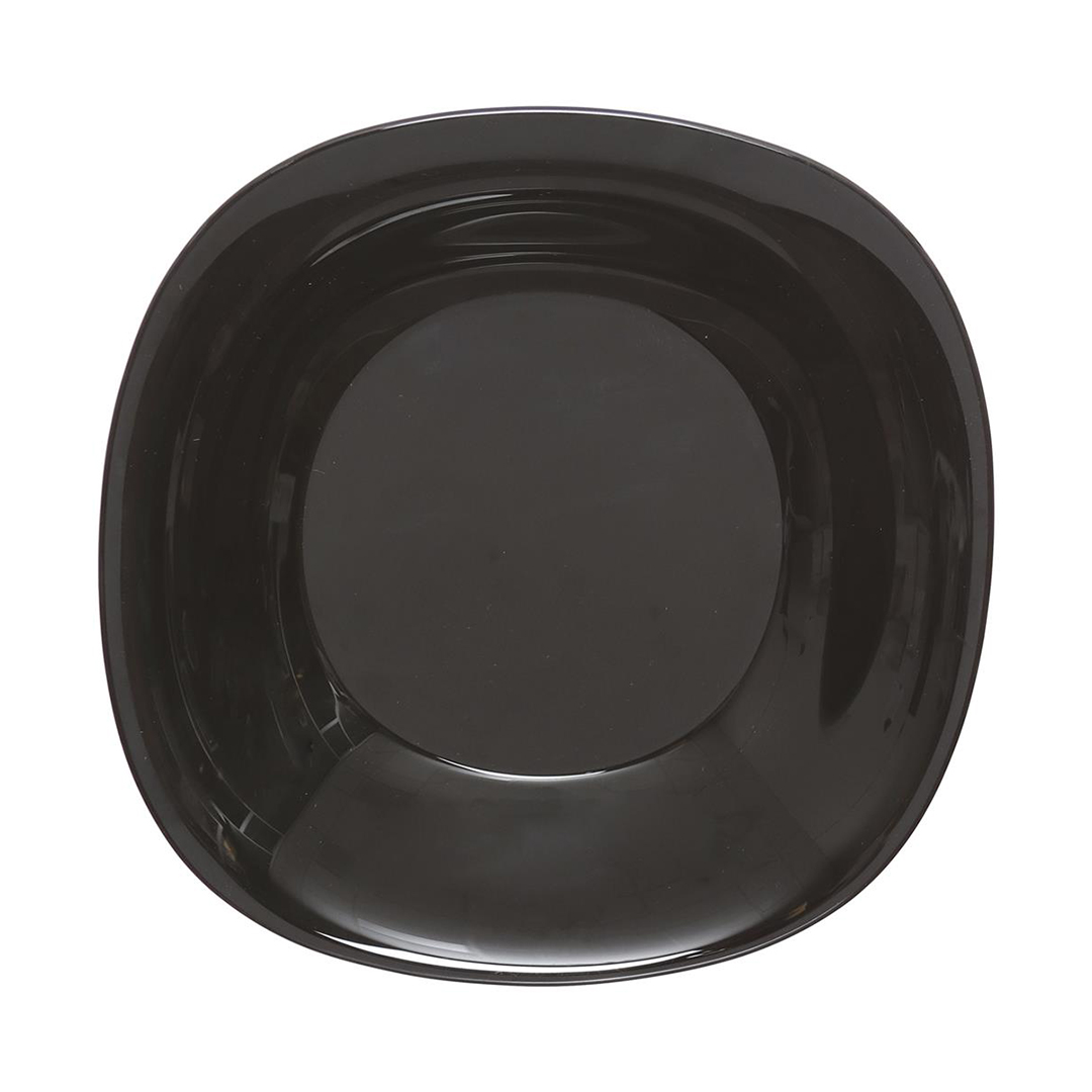 Plato Hondo de Vidrio Opal Negro
