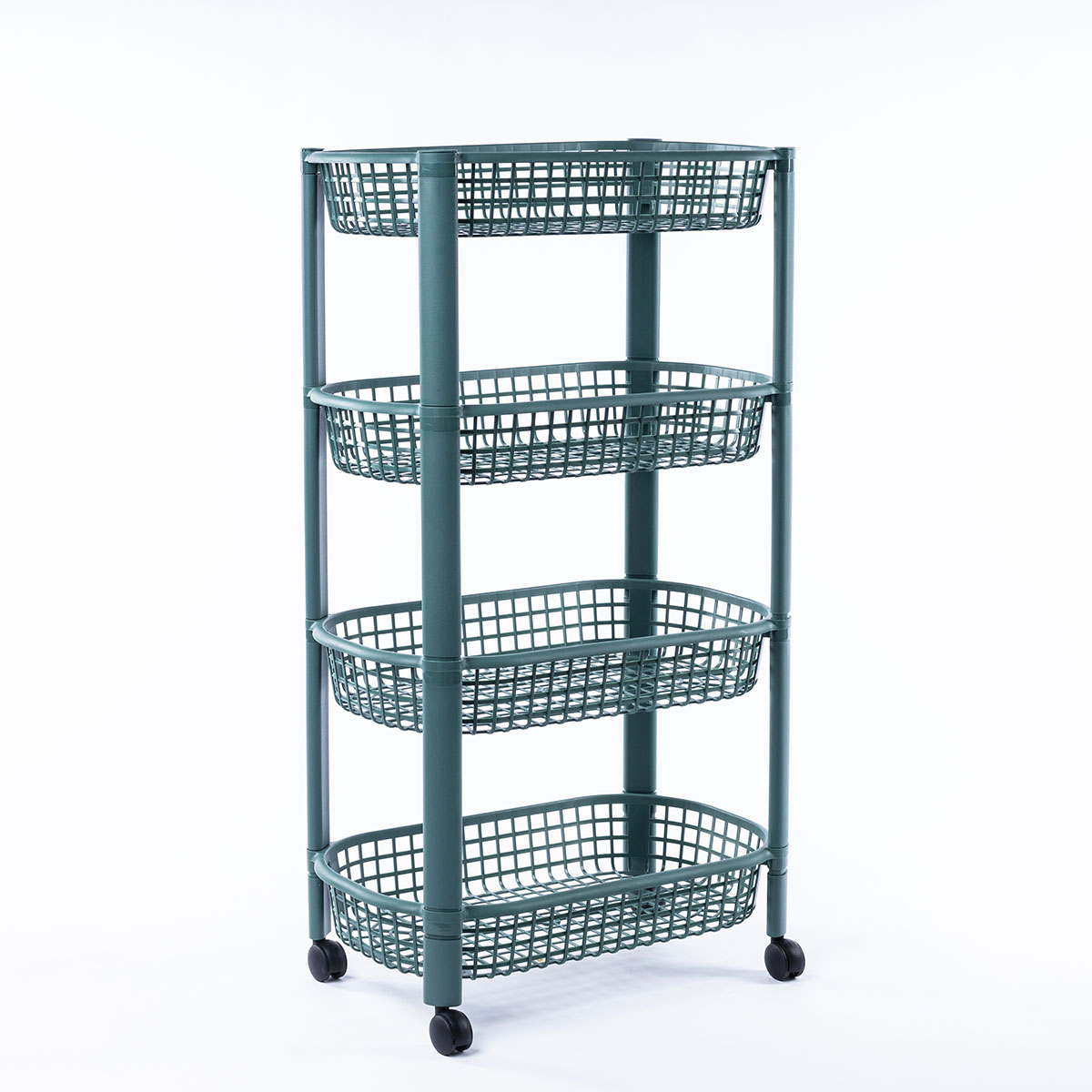 Carrito De Cocina San Marino Verde Con 4 Cestos