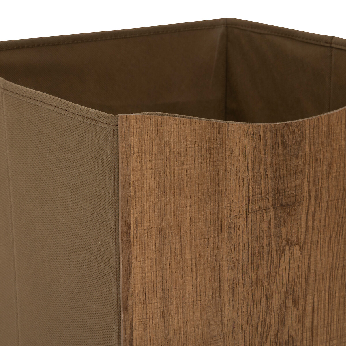 Caja de almacenaje efecto madera marr&oacute;n