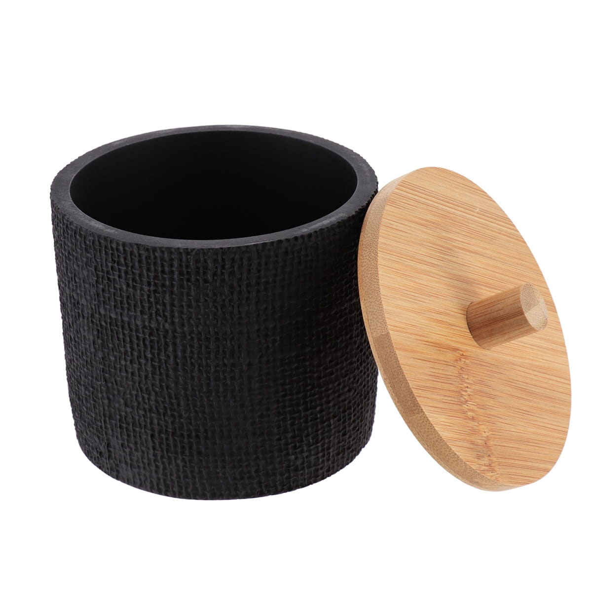 Bote para algodones con efecto malla negro