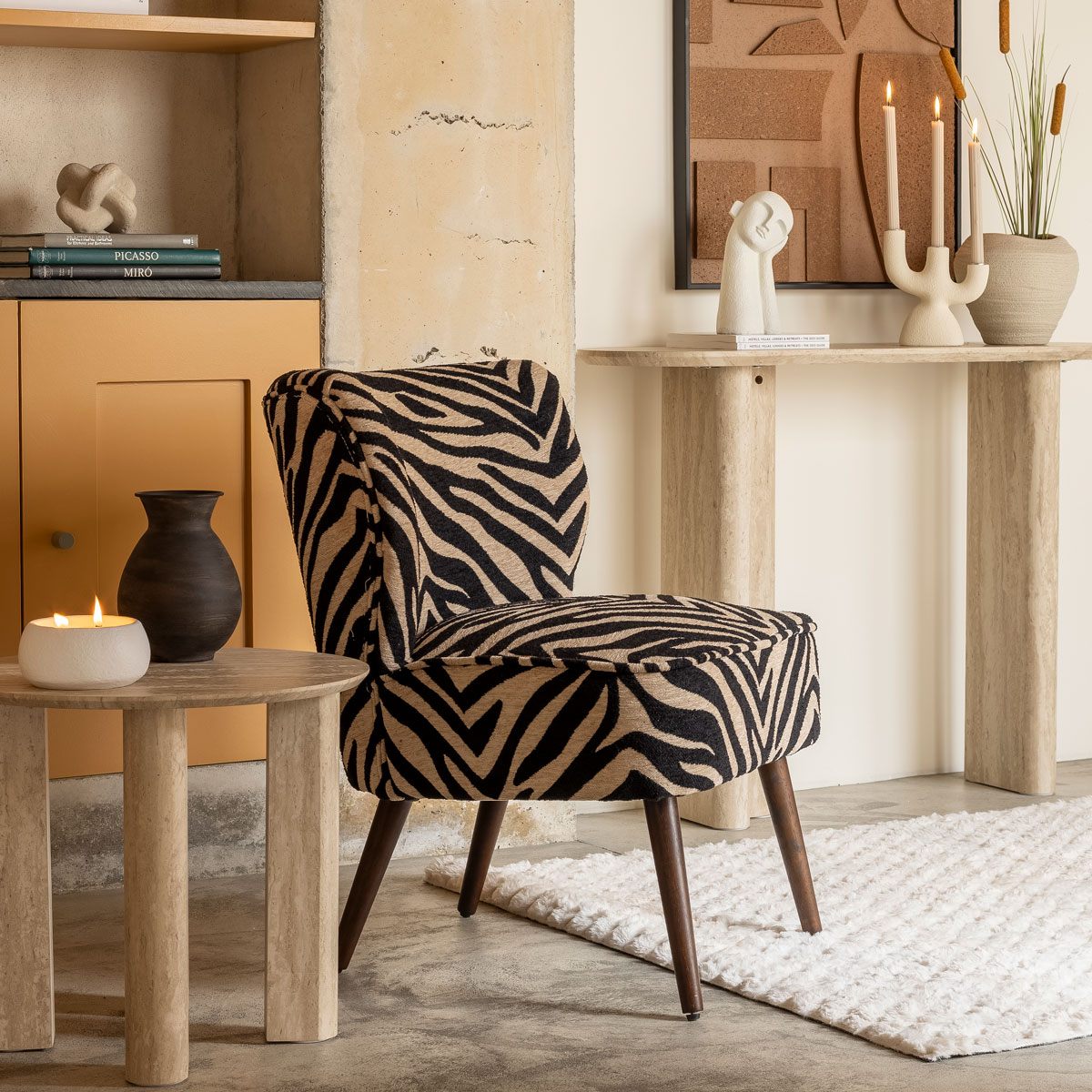 Butaca patr&oacute;n cebra CHIARA 80cm