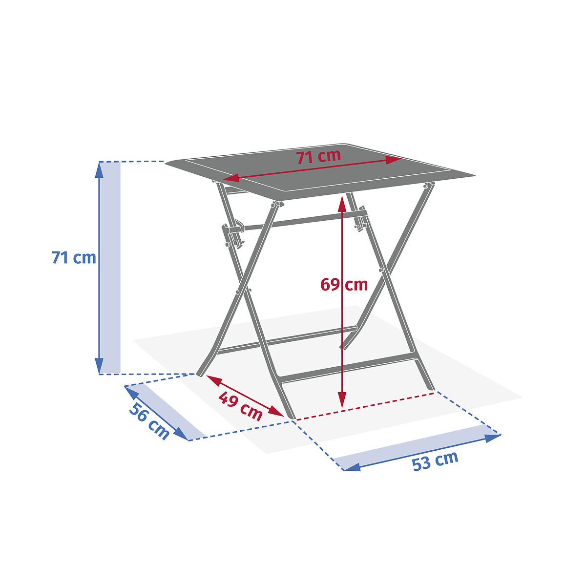 Mesa plegable AZUA truffe/caf&eacute; 
