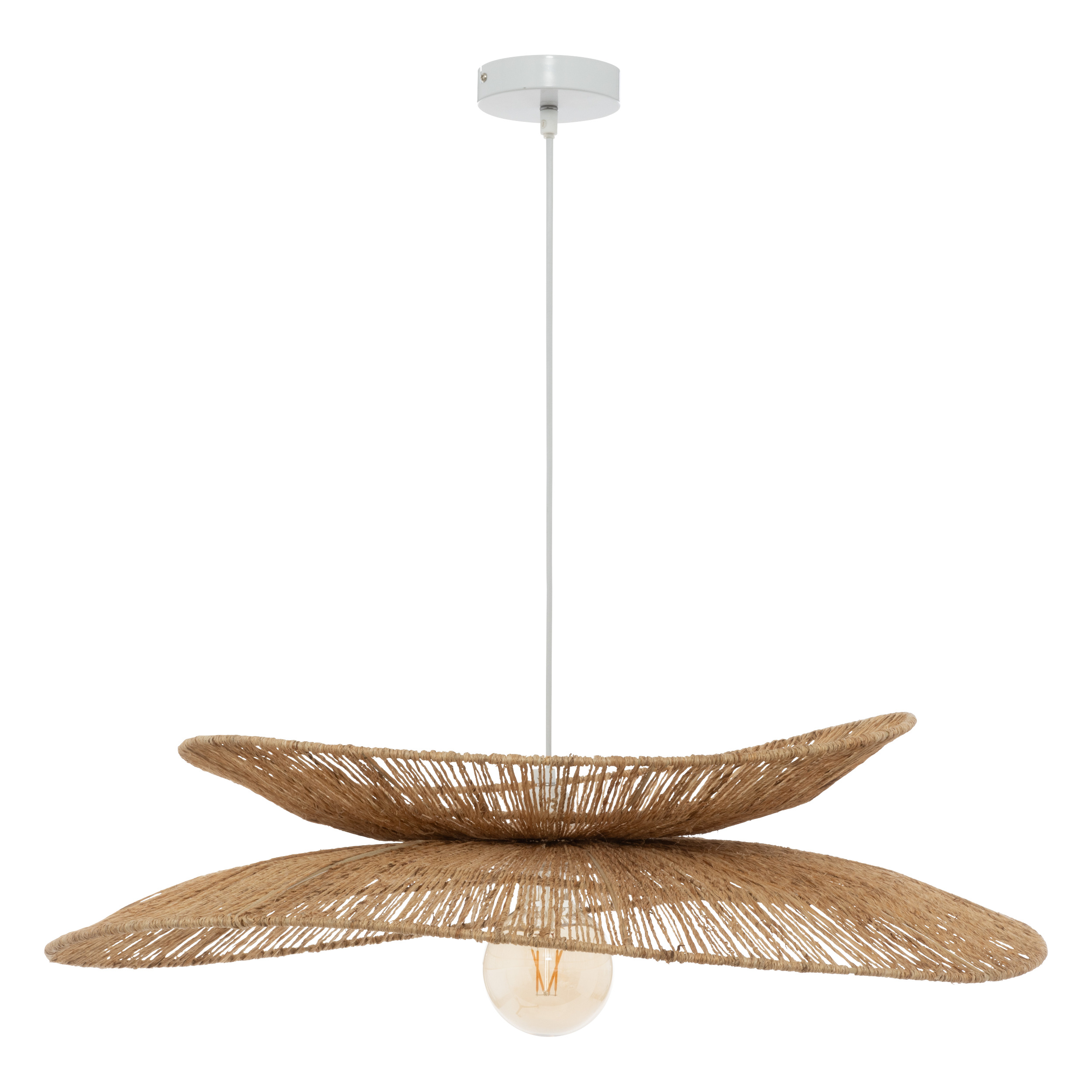 L&aacute;mpara de techo ALARA beige de yute 69.5cm