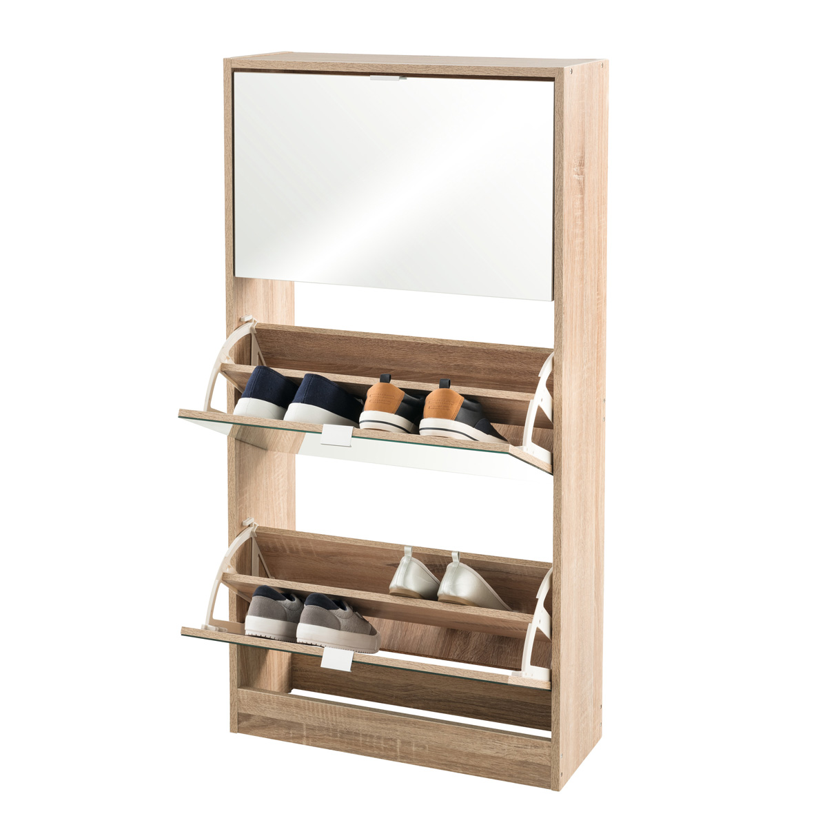 Zapatero De Madera C/3 Cajones Y Espejo