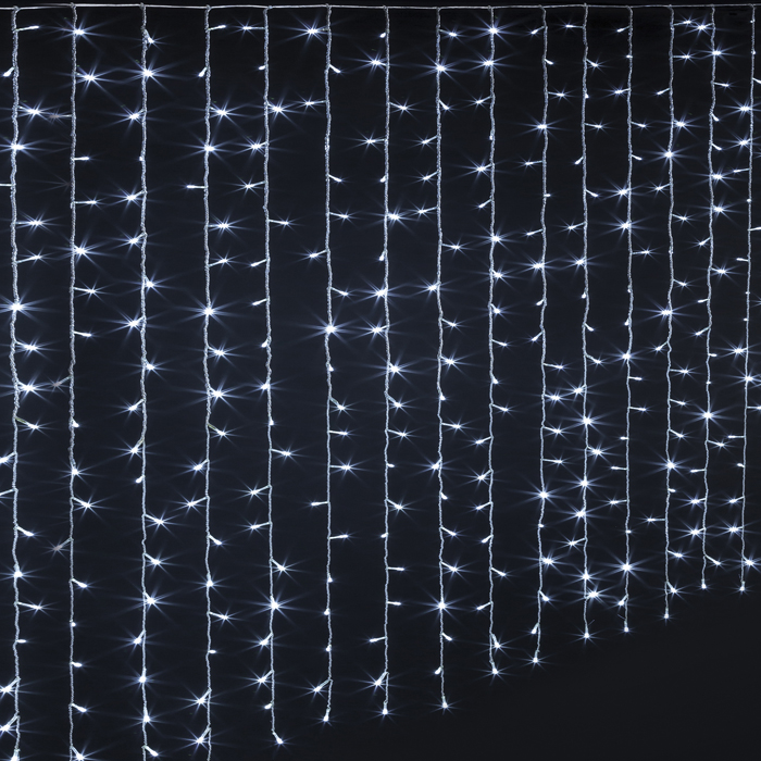 Cortina Luces Navidad Blanco Frío 300 Led