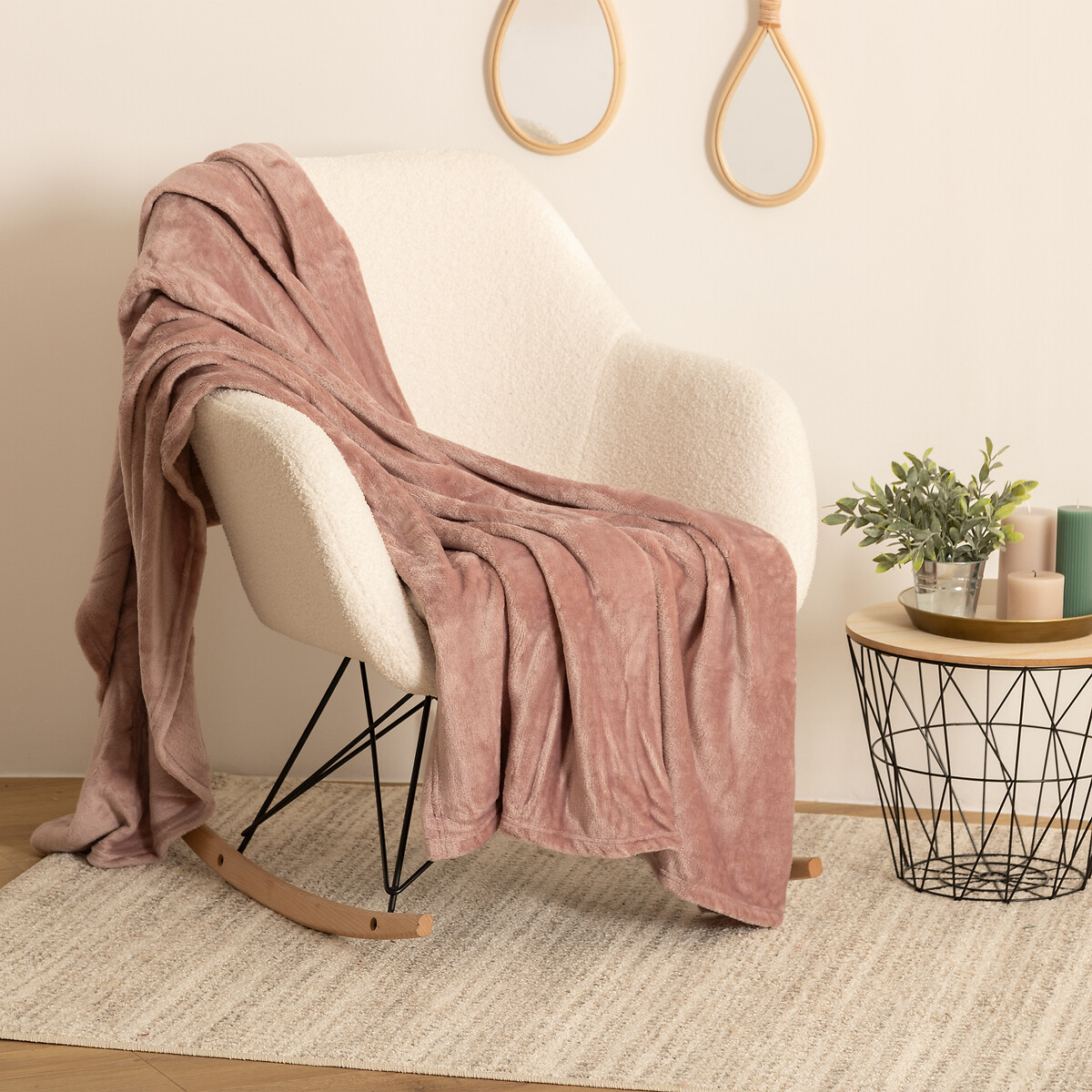 Manta Coralina Rosa Palo 130x180Cm