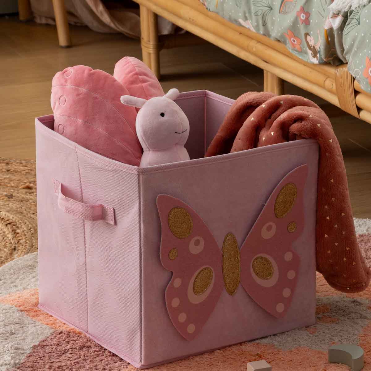 Caja de almacenaje FORET ENCHANTEE rosa 29cm