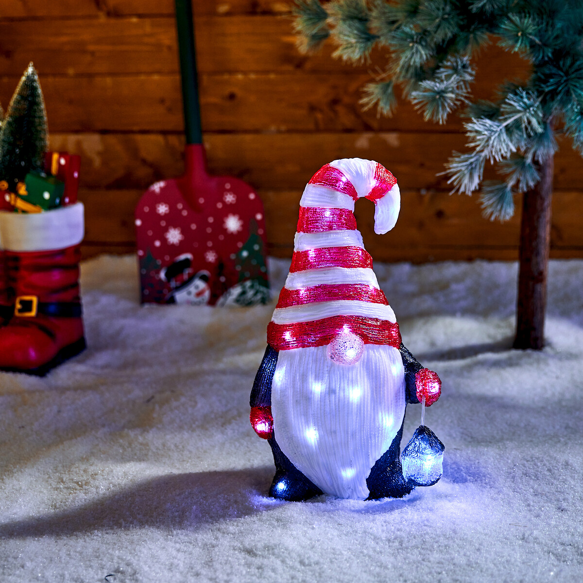Figura De Gnomo Luminoso Con LED Solar 23x39,5cm 