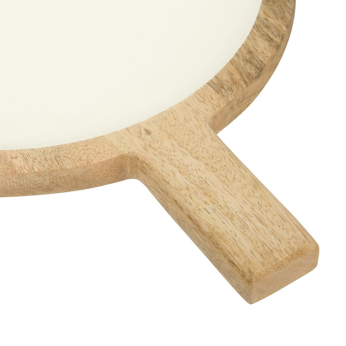 Plato de presentaci&oacute;n INAYA blanco de madera mango
