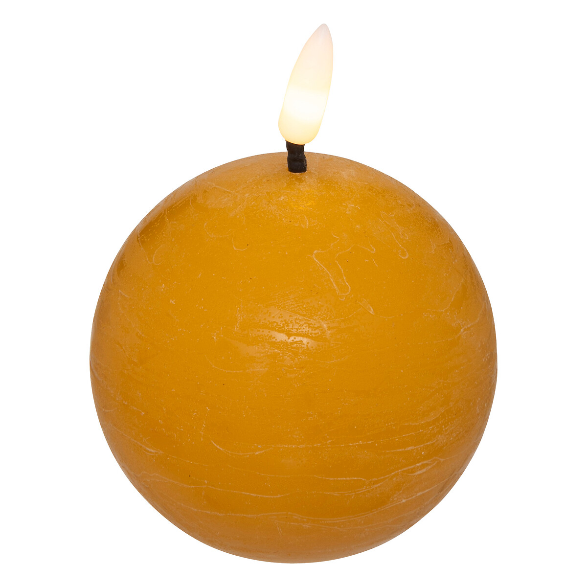 Vela Led Bola Molia Amarela 8cm